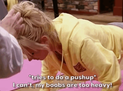 i can't my boobs are too heavy