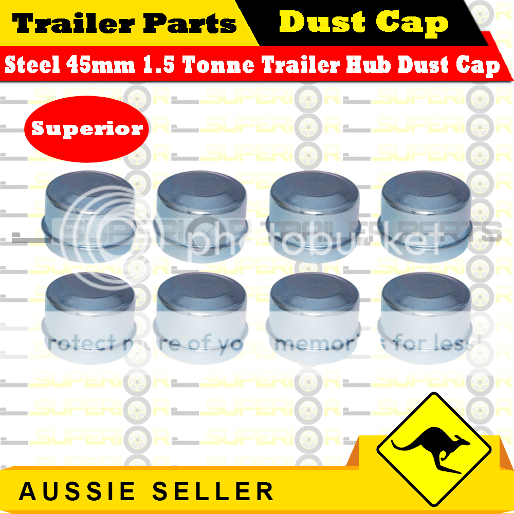 45mm Trailer Hub Drum Disc Dust Grease Cap Superior Quality x 8 eBay